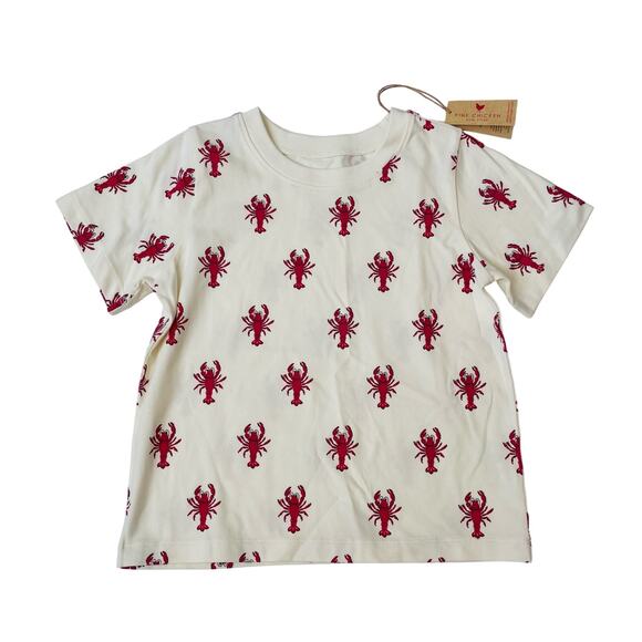NWT Pink Chicken 8Y Lobsters Organic Tee - Picture 1 of 5